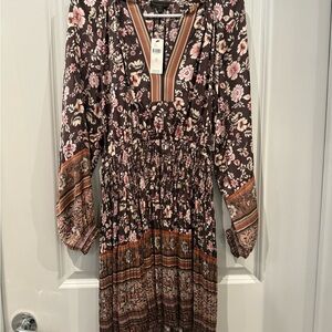 Anthropologie ‘Current Air’ NWT Alyce Floral Long Sleeve Mini Dress